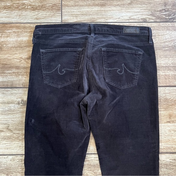 Ag Adriano Goldschmied Pants - AG Stevie Ankle Slim Straight Leg Corduroy Pants Size 29R Dark Brown Gray